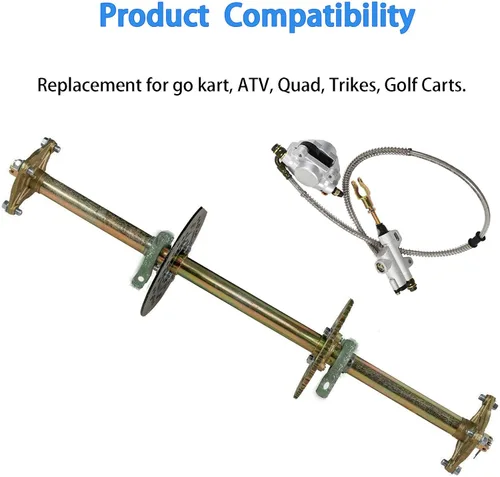 Vista 4 de Labwork Kit de eje trasero de 32" + conjunto de freno + cubo de piñón de repuesto para Go Kart ATV Quad Drift Trikes