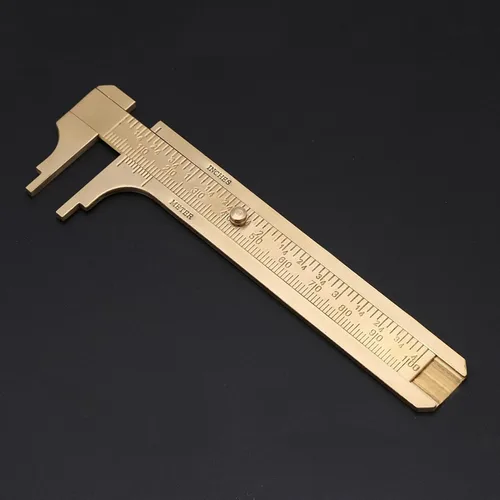 Vista 7 de Regla de calibrador deslizante Vernier, calibre deslizante de latón macizo, herramienta de medición de regla de calibre deslizante de mm/pulgada