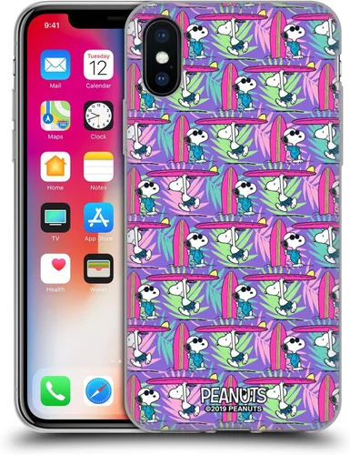 Vista 191 de Head Case Designs Funda de gel suave con licencia oficial de Peanuts Tropical Surf Snoopy Aloha Disco compatible con Apple iPhone 13 Mini Surf