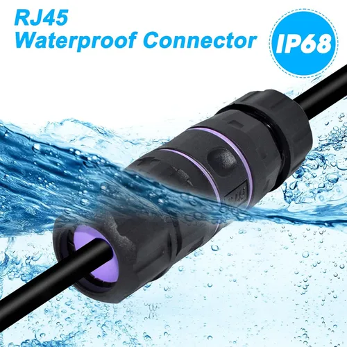Vista 8 de Y.D.F Acoplador RJ45 impermeable IP68, acoplador Ethernet de cobre puro blindado, acoplador Gigabit IP68 impermeable Ethernet al aire libre conector