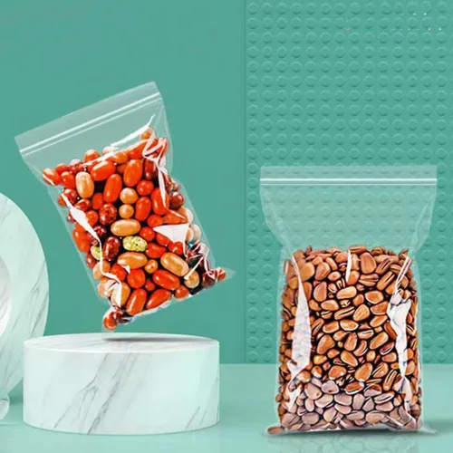 Vista 6 de L-BOST - 4 bolsas de plástico de almacenamiento de polietileno transparente y resellable de 6 pulgadas para tarjetas de galletas de caramelo