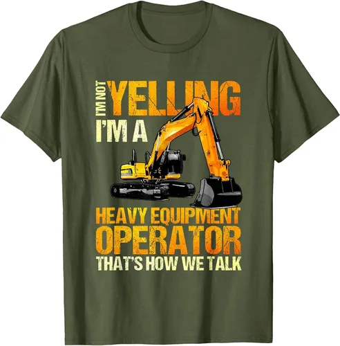 Vista 9 de Camiseta de la retroexcavadora de la construcción del operador del equipo pesado Asphalt Grey