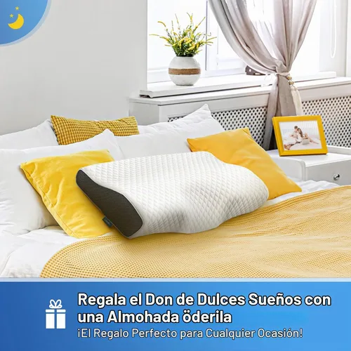 Vista 5 de Derila - Almohada cervical para dormir, espuma viscoelástica de 19.7 x 11.8 pulgadas