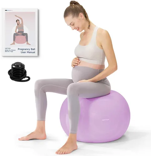 Vista 9 de YOTTOY Pelota de Embarazo - Pelota de Nacimiento de 1.8mm de Grosor para Fisioterapia Materna y Preparación del Parto, Yoga y Ejercicio