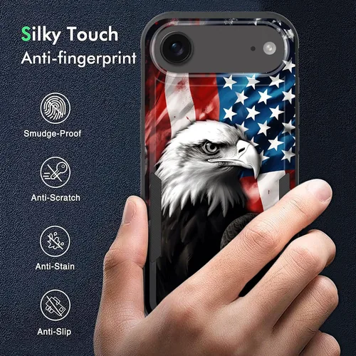 Vista 5 de Funda para iPhone Air, doble capa híbrida resistente resistente a prueba de golpes de policarbonato duro + funda protectora de silicona suave