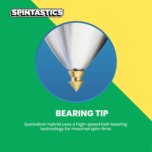 Vista 7 de Spintastics Quicksilver Hybrid Bearing Spin Top - Punta de rodamiento (rojo y verde)