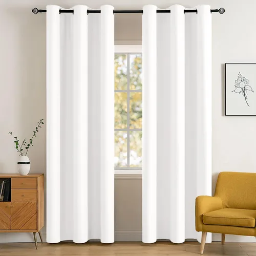 Vista 64 de MIULEE Cortinas opacas para dormitorio o sala de estar, juego de 2 paneles de cortina para ventana con aislamiento térmico y bloqueo de luz