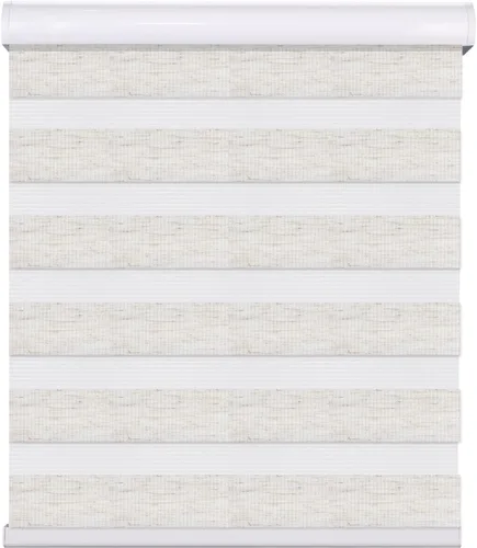 Vista 13 de Yin Yang Persianas opacas inalámbricas de cebra, diseño de cebra, color albaricoque, de doble capa, de tela transparente, horizontal, con protección