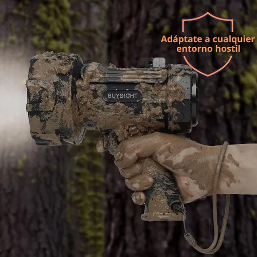 Vista 4 de BUYSIGHT Turbo 2000000LM - Linterna recargable con foco IP67, resistente a los impactos, soporte plegable, filtro rojo, impermeable, lámpara de caza