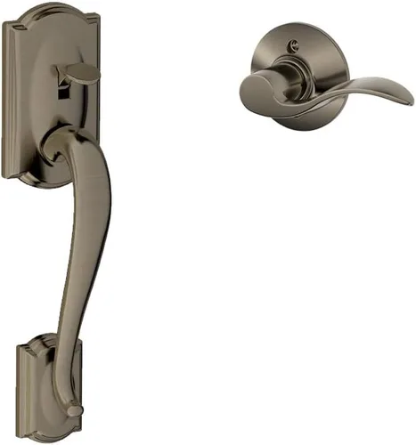 Vista 10 de SCHLAGE FE285 622 Acc CAM LH Juego de Manijas Mitad Inferior, Moldura Interior Camelot, Negro Mate