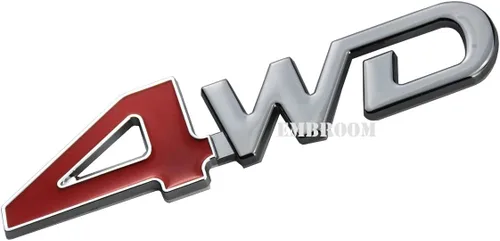 Vista 2 de EmbRoom Placa de emblema 4WD, letra 3D, aleación de aluminio, panel lateral de guardabarros, repuesto para tracción en todas las ruedas Cromado