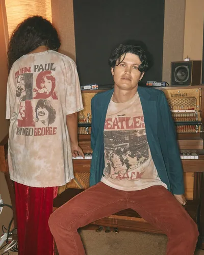 Vista 4 de Camiseta vintage de The Beatles Get Back John Paul Ringo George, Clay Cloud Wash