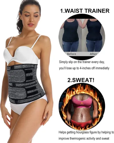 Vista 3 de Faja modeladora de neopreno para cintura, para sudar, para perder peso y darle forma a la cintura, para mujer