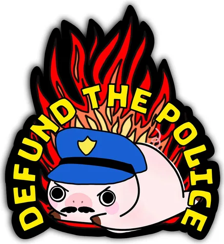 Vista 2 de Defund The Police - Calcomanía divertida contra policía policial, brutalidad militar, violencia militar, justicia social, cambio de apoyo, liberal