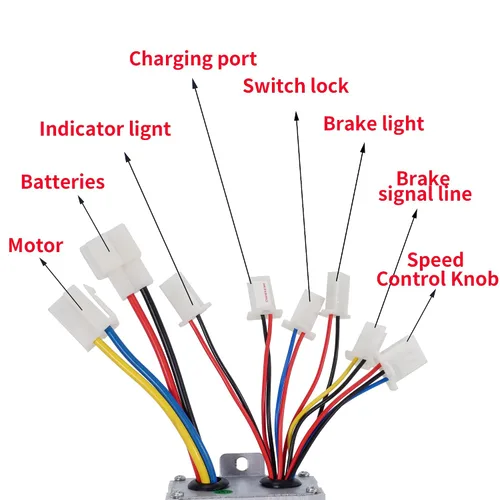 Vista 3 de Controlador de velocidad del motor de 36v 500w para motor cepillado for E-Bikes E-Tricycles E-Moto E-Scooter, Rugged Aluminum Housing