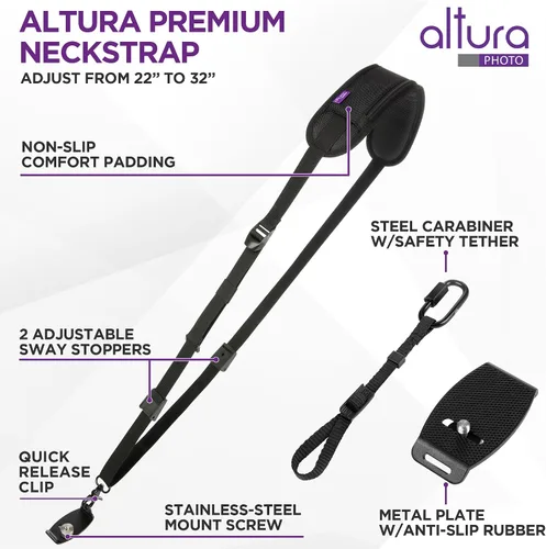 Vista 7 de Altura Photo Camera Strap with Quick Release & Safety Tether - Camera Strap for Photographers for Sony, Nikon, & Canon