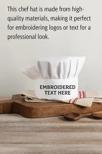 Vista 5 de Sombrero de chef personalizado - Nombre personalizado - Color - Fuente - Hilo