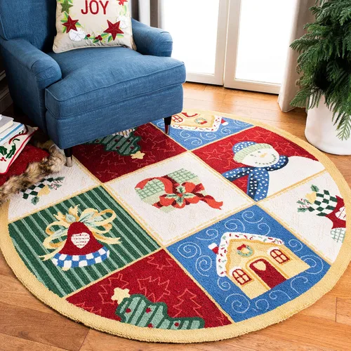 Vista 9 de SAFAVIEH Alfombra decorativa de lana hecha a mano de 2 x 3 pies, colección Chelsea, diseño de temporada, blanco y multicolor, ideal para entrada