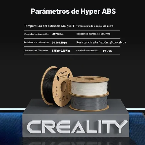 Vista 9 de Creality - Filamento Hyper ABS oficial para K1/K1 Max/K1C, de 1/16 pulgadas, apto para mayoría de impresoras 3D de alta velocidad, práctico