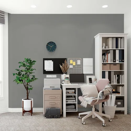 Vista 219 de Glidden Pintura Interior + Imprimación: Gris/Plata Antigua, Una Capa, Satinado, 1 Galón