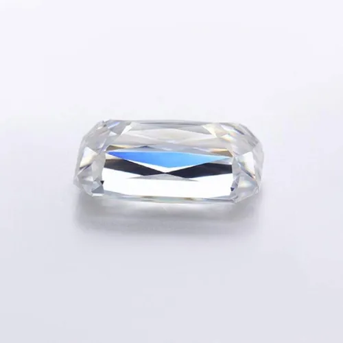 Vista 2 de ERAA Jewel - Moissanita suelta de 1 quilate, diamante de moissanita incoloro, claridad VVS1, piedra preciosa brillante de corte cruzado esmeralda