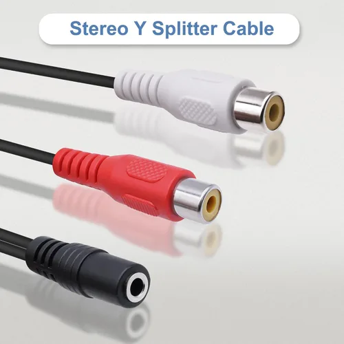Vista 2 de 3.5mm to 2 RCA Audio Cable Stereo Y Splitter Adapter 25cm