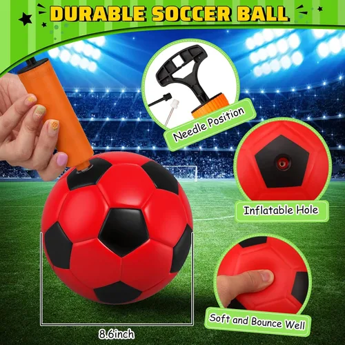 Vista 3 de Soccer Goal Set with 3 Ball Pump for Toddler Kid, Portable Goals Training Equipment for Garden Indoor Outdoor Backyard, Birthday Gift for Boy Girl