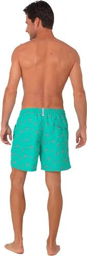 Vista 6 de INGEAR Performance SPF50+ - Traje de baño para hombre, de secado rápido, pantalones cortos de playa con forro de malla Aqua Flamingo