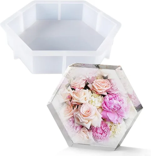 Vista 15 de Cayway Moldes de silicona con forma de corazón grande para flores, fundición de resina, boda de bricolaje, decoración del hogar