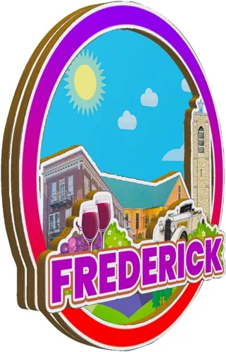 Vista 2 de Frederick Maryland USA - Imán de madera para nevera, monumentos 3D, recuerdos coleccionables, decoración hecha a mano -3222