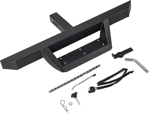 Vista 8 de KUAFU Enganche Universal con Luz de Freno LED Compatible con Receptor de 2 Pulgadas, Barra de Paso Trasero con Protector de Parachoques