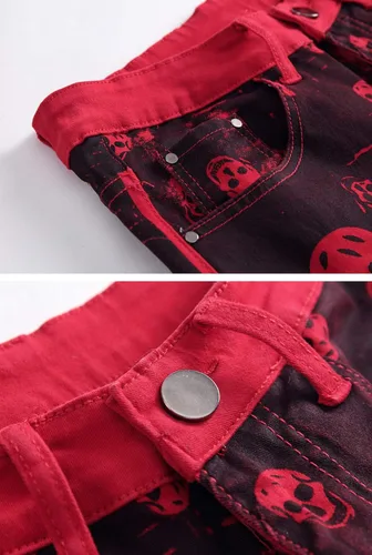 Vista 4 de Chouyatou Pantalones vaqueros de mezclilla para hombre con ajuste elástico