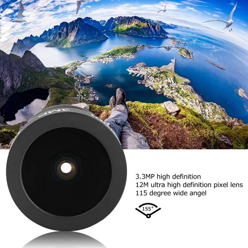 Vista 2 de Sonew Lente de cámara de seguridad, CCTV 0.110 in 3MP HD lente de tablero de 115 grados Ángel lente de cámara de seguridad accesorios de reemplazo