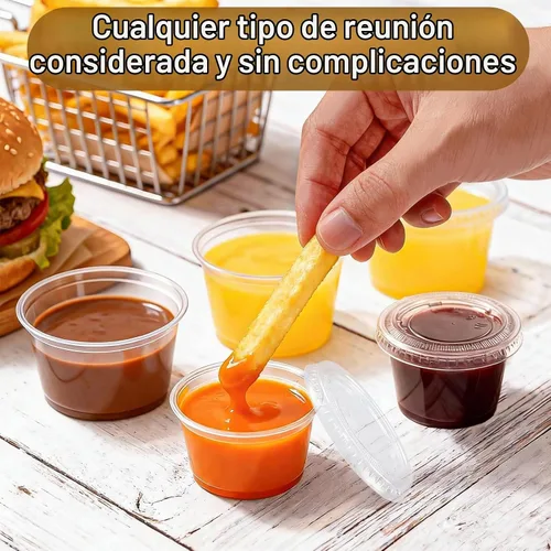 Vista 2 de BYSNOW 360 juegos de vasos de gelatina de plástico de 4 onzas con tapas