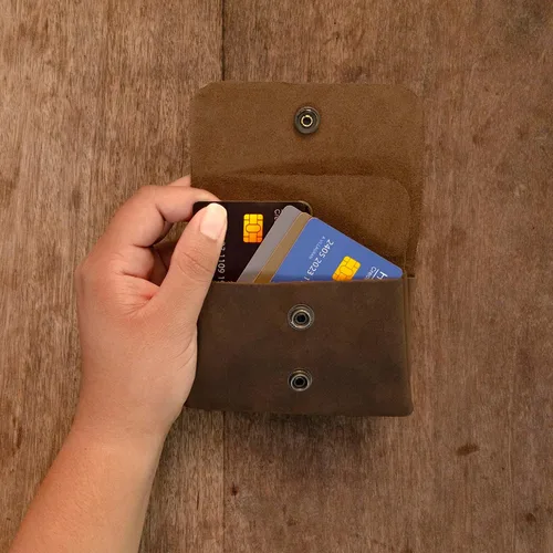 Vista 6 de Hide & Drink, Cartera de doble bolsa para hombres y mujeres, soporte rectangular para tarjetas, organizador de dinero, funda de identificación