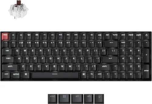 Vista 10 de Keychron K4 96% Layout QMK Teclado mecánico con opciones inalámbricas y con cable, interruptor banana con retroiluminación blanca, intercambiable