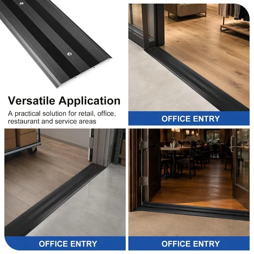 Vista 6 de Aluminum Threshold Strip, 5″Wide Floor Transition Strip for Doorways Negro