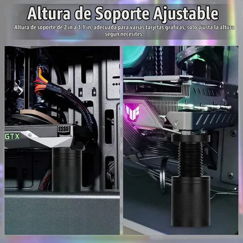 Vista 4 de Jeymei Soporte de GPU para Tarjeta Gráfica Pequeña, Negro (M, 2-3.15in)