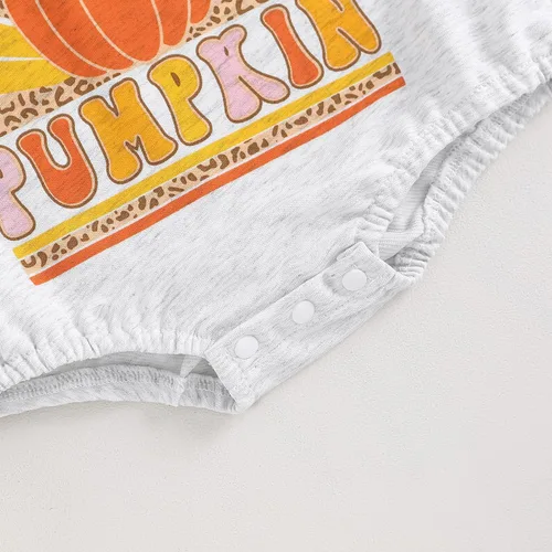Vista 36 de Ropa de Halloween para bebé niña, sudadera con estampado de calabaza, mameluco de burbujas, lindo traje de Acción de Gracias de otoño