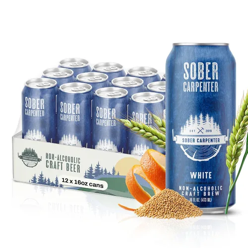 Vista 3 de SOBER CARPENTER - Cerveza sin alcohol de trigo blanco estilo belga, cerveza artesanal para todas las ocasiones, licores sin alcohol y alternativa al