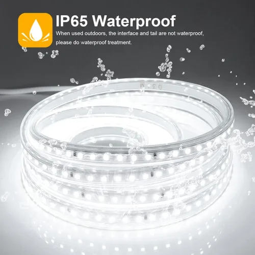 Vista 4 de Luces de Cuerda LED de 6.56 pies para Exteriores, Luces de Cuerda LED Cortables de 110V para Exteriores Impermeables 6500K para Interiores