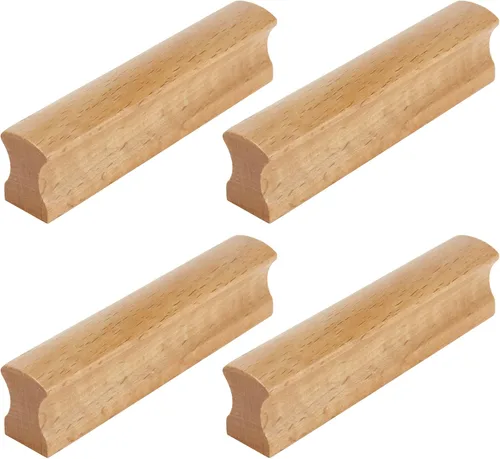 Vista 7 de 6 piezas de tiradores redondos de madera con orificio único para cajones, pomos de gabinete de 1.56" con un orificio, accesorios de hardware