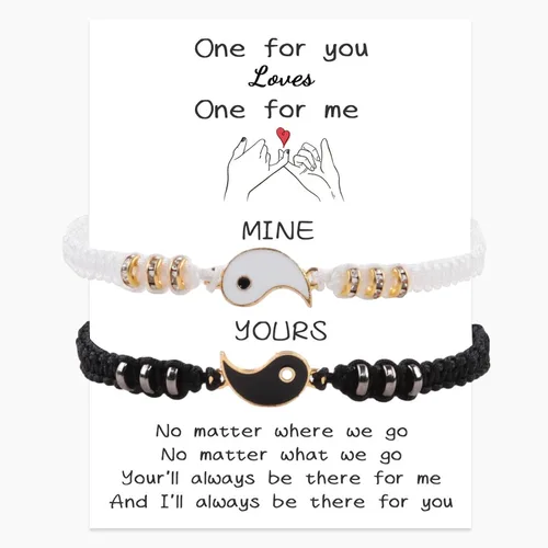 Vista 34 de 2 pulseras magnéticas para parejas, piedra natural negra mate, cristal para votos de amor eterno, juego de pulseras de cuentas de piedra de energía
