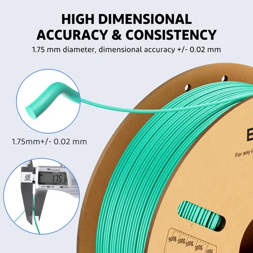Vista 3 de ELEGOO Paquete de filamento PLA Plus negro 10KG, filamento para impresora 3D PLA+ resistente de 1.75mm precisión dimensional +/- 0.02mm, paquete