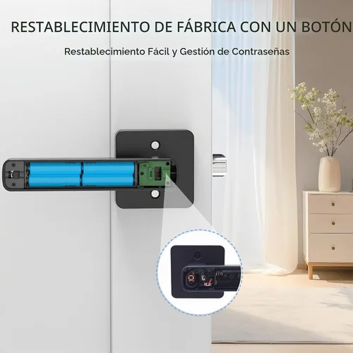 Vista 7 de Cerradura de puerta de huellas dactilares, perilla de puerta inteligente, cerraduras de puerta biométricas, con aplicación/código/llave