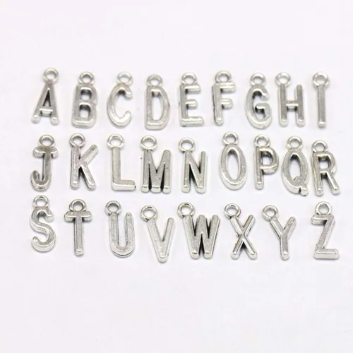 Vista 8 de 50pcs plata antigua letra E aleación colgante encantos para bricolaje joyería fabricación para collares, pulseras llaveros más, aleación, Aleación.