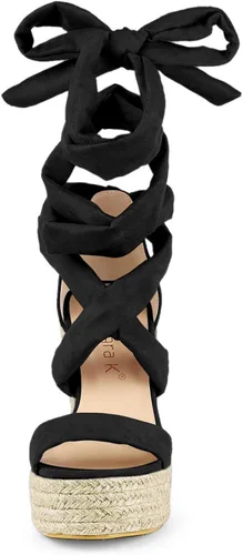 Vista 3 de Allegra K Sandalias de plataforma con cordones para mujer