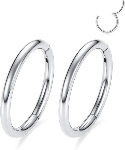 Vista 22 de GAGABODY 2 piercings para la nariz, calibre 20G, 18G, 16G, 14G, 12G, 10G, 8G, acero quirúrgico, tabique, cartílago, hélice, trago, concha, daith