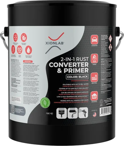 Vista 8 de Convertidor de óxido 2 en 1 e imprimación de metal, pintura inhibidora de óxido negra para metal, reformador de óxido automotriz, a base de agua