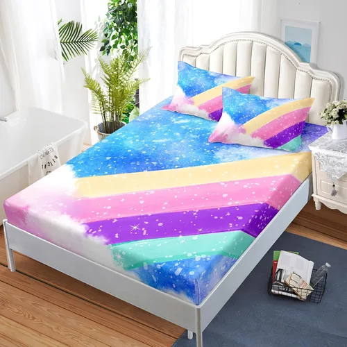 Vista 29 de Nttopship Sábanas y fundas de almohada florales bohemias, sábana bajera ajustable de microfibra suave, bolsillos profundos, decoración